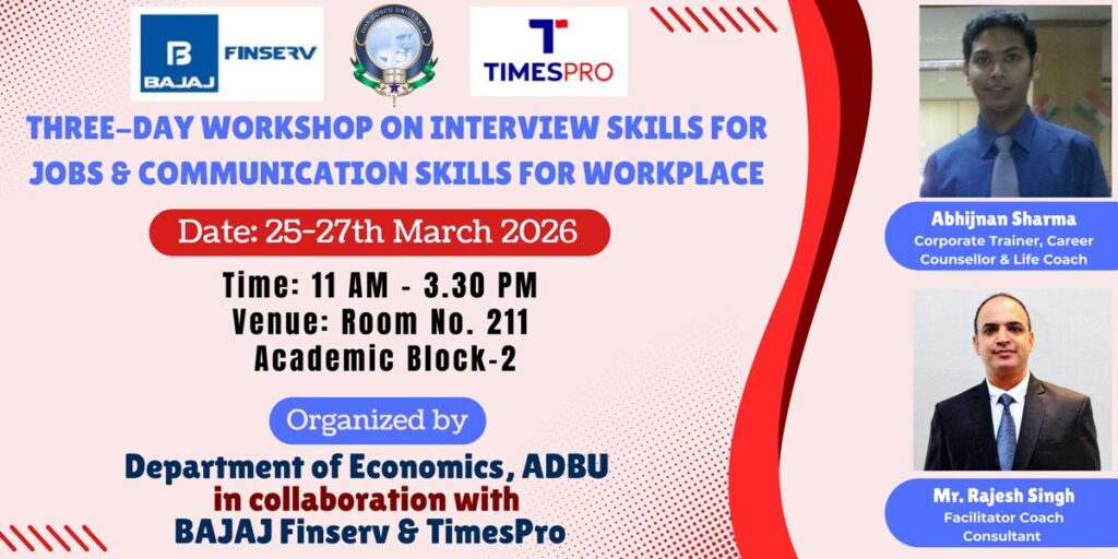 Three-Day Workshop on Interview Skills for Jobs and Communication Skills for Workplace