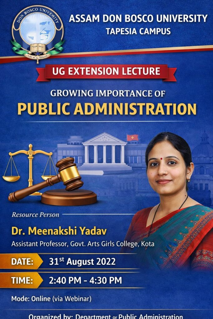 UG Extension Lecture on Growing Importance of Public Administration